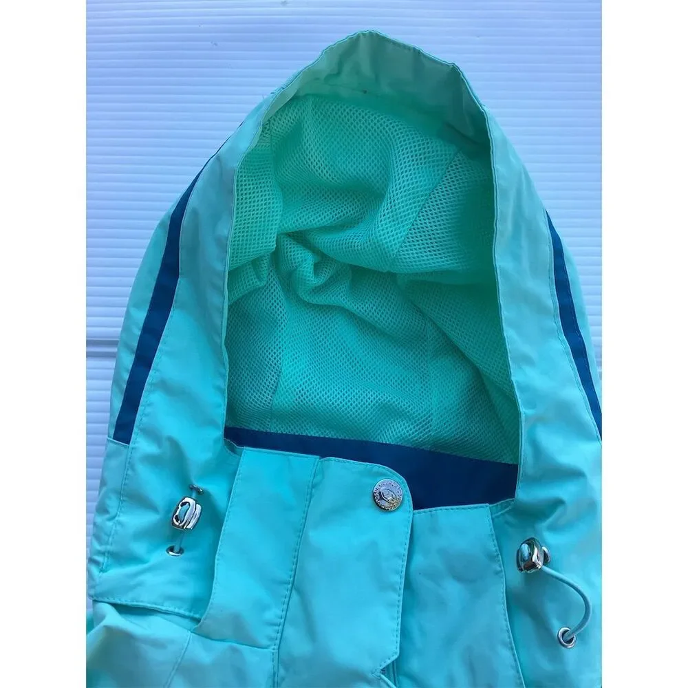 ZeroXposur Women's Aqua‎ Blue Hooded Rain Jacket Windbreaker Size S